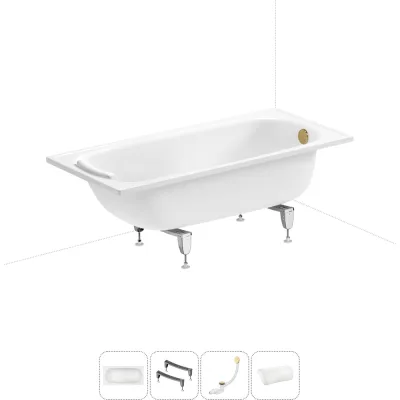 Стальная ванна 150х70 см Sanitana BLB Europa 20220628R в наборе 4 в 1 20220628R