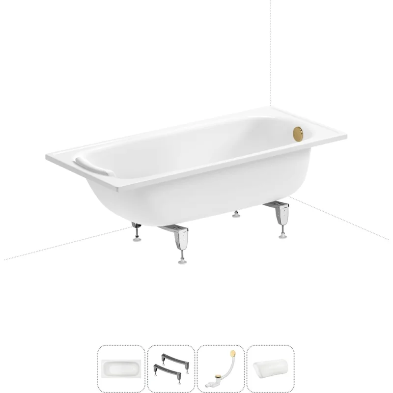 Стальная ванна 150х70 см Sanitana BLB Europa 20220628R в наборе 4 в 1 20220628R