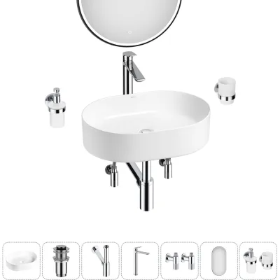 Набор Wellsee 7 в 1 Belle Spa накладная раковина 50x37 см 20218415R