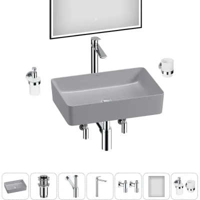 Набор Wellsee 7 в 1 FreeDom 2.0 накладная раковина 50x34 см 20217906R