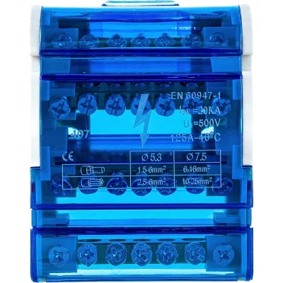 Шина на DIN-рейку в корпусе (кросс-модуль) STEKKER 4x7 3L+PEN LD505-407 39683
