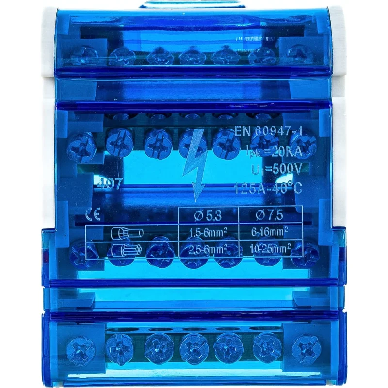 Шина на DIN-рейку в корпусе (кросс-модуль) STEKKER 4x7 3L+PEN LD505-407 39683