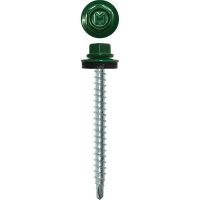 Кровельный саморез Daxmer 4,8x50 RAL 6005, сверло №1, 150 шт. 00000305695