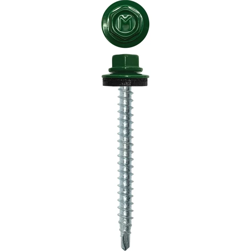 Кровельный саморез Daxmer 4,8x50 RAL 6005, сверло №1, 150 шт. 00000305695