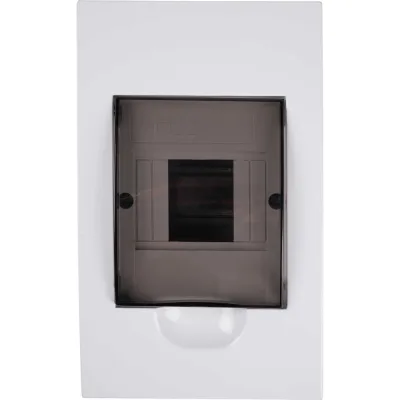 Щит распределительный бокс модульный встраиваемый Jazzway PDB/R 1004 белый с прозрачной крышкой 4 модуля (ЩРВ-П-4) IP41, 5071728