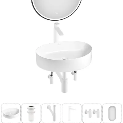 Набор Wellsee 6 в 1 Belle Spa 2.0 накладная раковина 50x38 см 20218450R