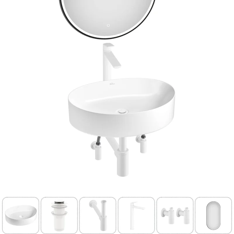 Набор Wellsee 6 в 1 Belle Spa 2.0 накладная раковина 50x38 см 20218450R