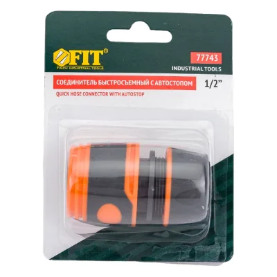 Соединитель двухкомпонентный с автостопом 1/2'' FIT IT 77743