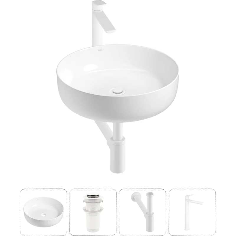 Набор Wellsee 4 в 1 Belle Spa 3.0 накладная раковина 44x44 см 20212644R