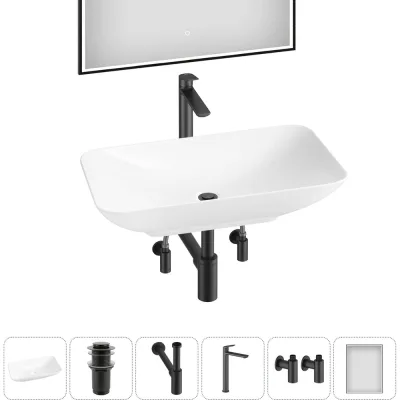 Набор Wellsee 6 в 1 Demure накладная раковина 60x36 см 20218532R