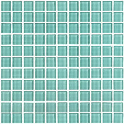 Мозаика Mir Mosaic Natural Color palette темно-голубая стеклянная 300х300х4 мм глянцевая
