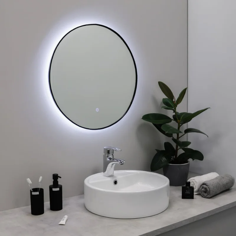 Зеркало FIXSEN с подсветкой LED круглое 60x60 см черное FX- 1060B