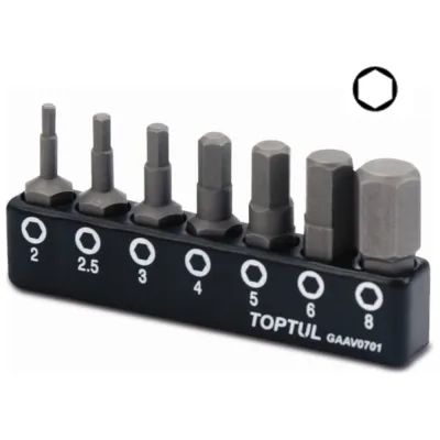Набор бит 6-гранных 2-8 мм, 7 шт TOPTUL GAAV0701