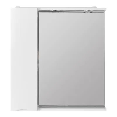 Шкаф зеркальный BelBagno MARINO подвесной, с одной распашной дверцей с доводчиками, LED 2x4W, левосторонний, Bianco Lucido, 700x150x750 MARINO-SPC-700/750-1A-BL-P-L