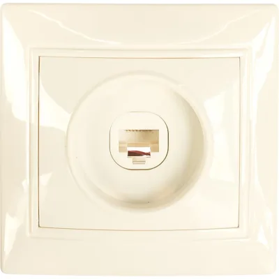 Компьютерная Розетка Smartbuy RJ45 1-местная белая Венера SBE-01w-S1-RJ