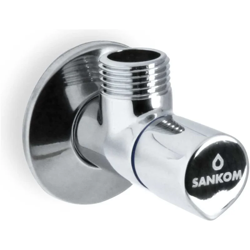 Кран угловой для холодной воды Sankom 1/2x1/2" blue 01AV1/2BL