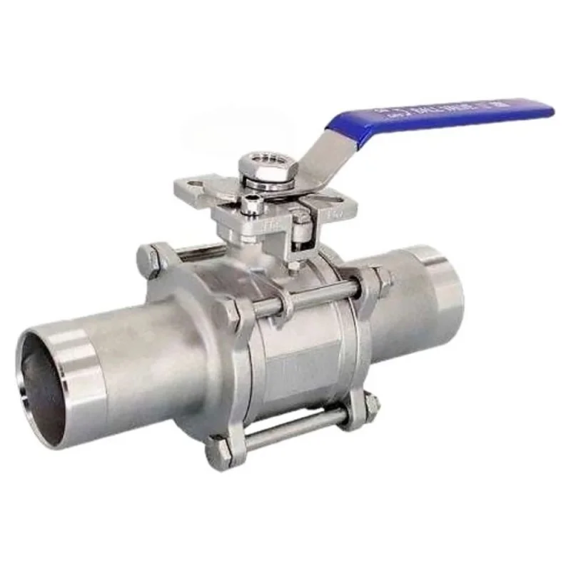 Кран шаровой DN.ru 304-304-PTFE-W-ISO-H Ду50 Ру40 полнопроходной, 3-составной, под приварку, с рукояткой D160-53630
