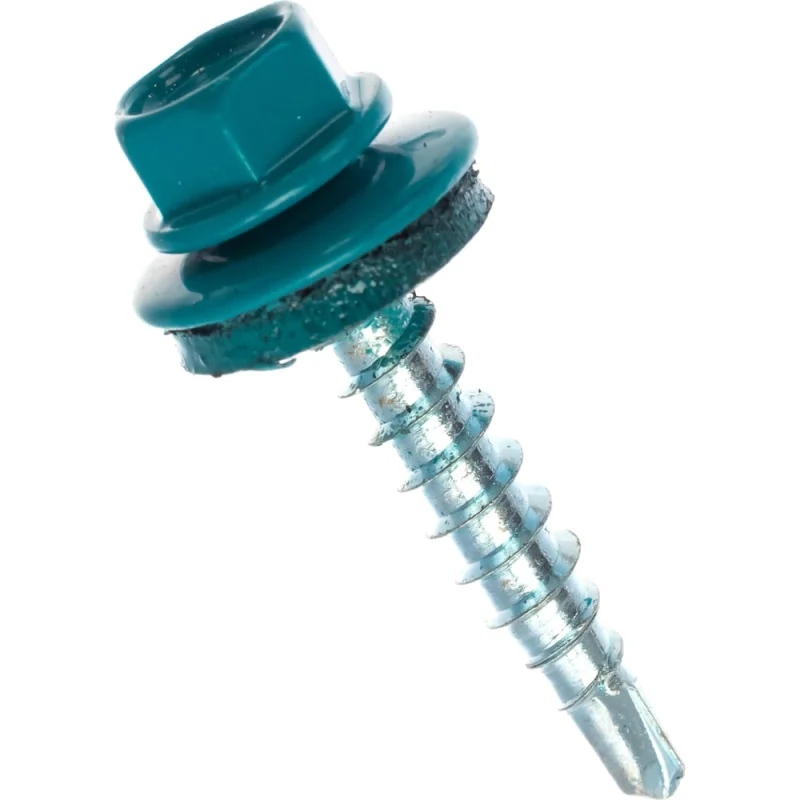 Кровельный саморез Rizzel 4,8x35 RAL 5021 сверло №1, 250 шт 00000312296