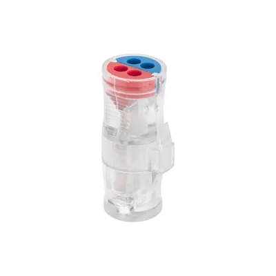 Экспресс-клемма REXANT СМК 2273-2x2R, проходная, разъемная, 2 полюса, 2x2-проводная, 0,5-2,5мм2, 50 шт. 07-5243