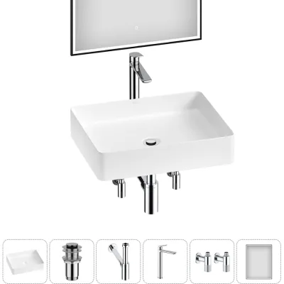 Набор Wellsee 6 в 1 FreeDom 2.0 накладная раковина 51x40 см 20217915R