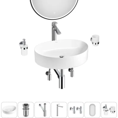 Набор Wellsee 7 в 1 Belle Spa 2.0 накладная раковина 50x38 см 20218451R