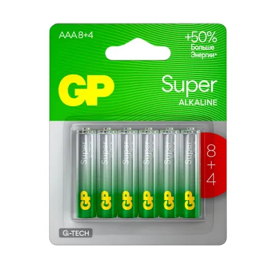 Батарейка GP Batteries Super G Tech АА пальчиковая LR6 1,5 В (12 шт.) (GP 15AA218/4-2CRSBC12)