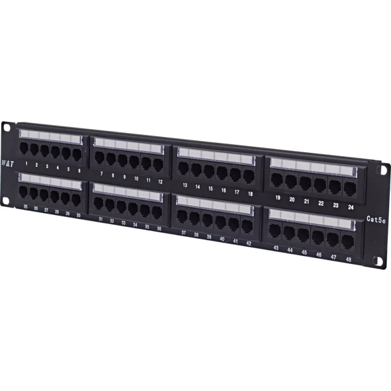 Патч-панель W&T 19", 48 портов RJ-45 WT-2029B-KR-48 PORTS