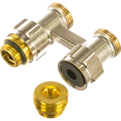 Узел Oventrop Multiflex F, запорно-присоединительный, прямой H-образный, 3/4", 1/2" 1015883