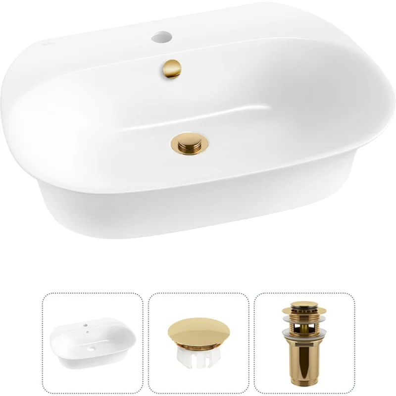 Набор Wellsee 3 в 1 Excellence Pro накладная/подвесная раковина 60x47 см 20217007R