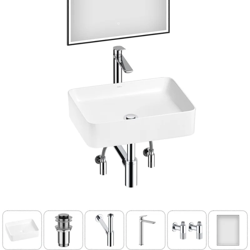 Набор Wellsee 6 в 1 Mint накладная раковина 50x38 см 20218893R