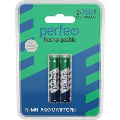 Аккумулятор Perfeo AAA750mAh/2BL Пластик 30014789