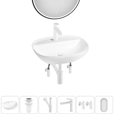 Набор Wellsee 6 в 1 Cute Twin R накладная раковина 50x42 см 3184020 20218958R