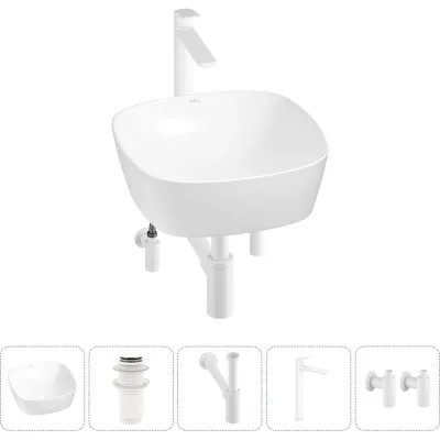 Набор Wellsee 5 в 1 Ground Breaking накладная раковина 40x40 см 337 20212140R