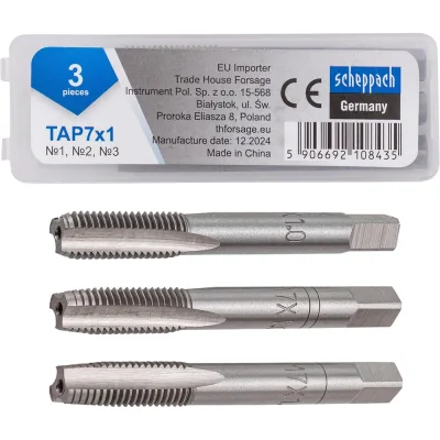 Метчик Scheppach M7x1 (3 шт) Sch-TAP7x1(65178)
