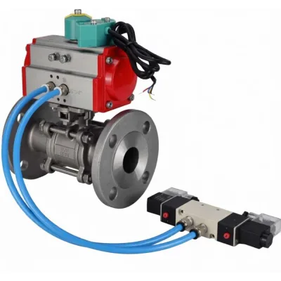 Шаровой кран DN.ru КШФПТ.304.180 Ду40 Ру40, фланц., PTFE, пн.привод SA-083, пн.распред PND1-S2EM-52-2-T10-220VAC, магн.перекл. МППП-200 D160-81499