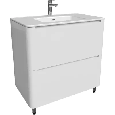 Тумба с умывальником, напольная IDDIS 80 см, белая, Эдифис (Edifice) EDI80WFi95K