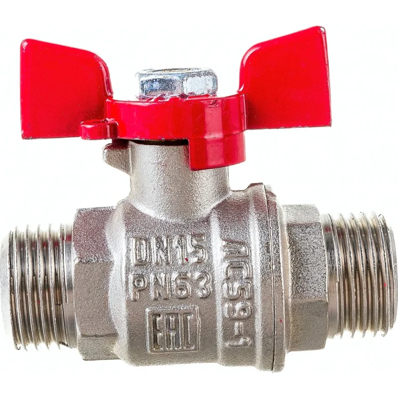 Шаровой кран VALFEX PREMIUM для воды, 1/2" НР/НР, бабочка VF.219.NB1.012.PREMIUM