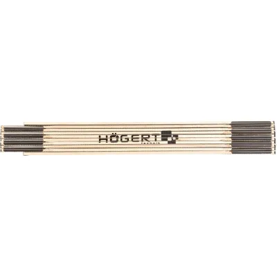 Складной метр HOEGERT TECHNIK деревянный, 2м, усиленные крепления HT4M262