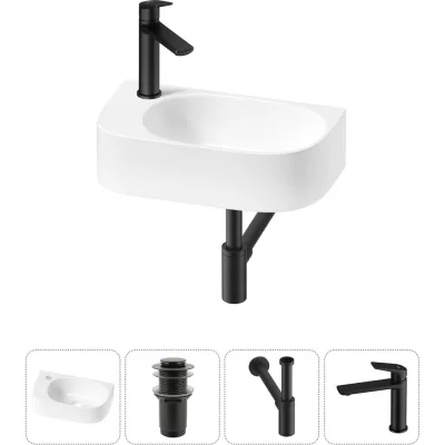 Комплект Wellsee 4 в 1 Lavinia Boho Bathroom Sink накладная/подвесная раковина 40x22 см 20216338R