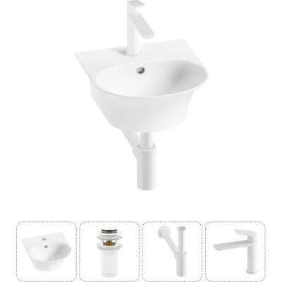 Комплект Wellsee 4 в 1 Lavinia Boho Bathroom Sink накладная/подвесная раковина 34x36 см 20216648R