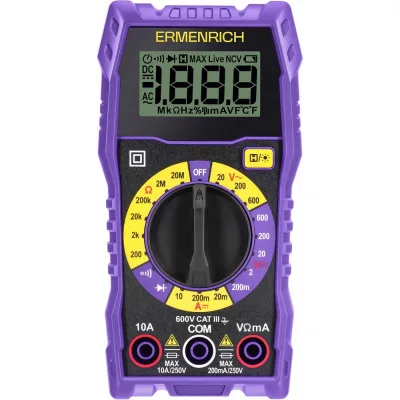 Цифровой мультиметр Ermenrich Zing TC07, фиолетовый 86327