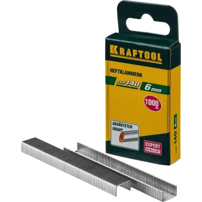 Скобы для степлера KRAFTOOL тип 140 (G/11/57) , калибр 20GA, 6мм, 1000шт 31680-06