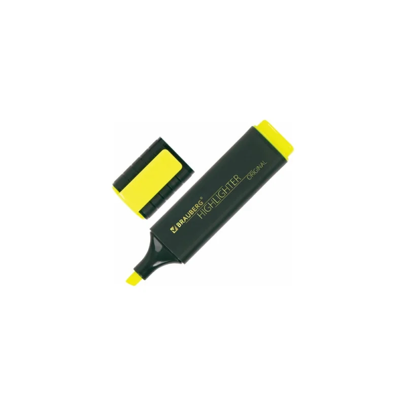 Текстовыделитель 12 шт в упаковке BRAUBERG "ORIGINAL" ЖЕЛТЫЙ линия 1-5 мм 151681
