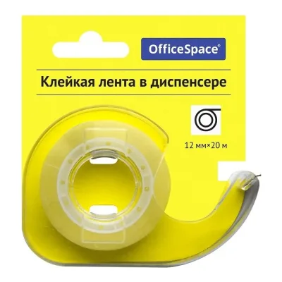 Набор клейкой ленты OfficeSpace, 24 шт., 12мм х 20м, прозрачная, в пластиковом диспенсере 288235