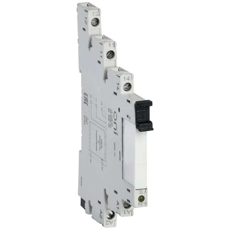Реле интерфейсное ONI ORK с розеткой 1A 24В DC (20шт/упак) ORK-1-1A-DC24V