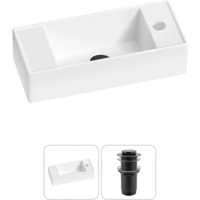 Комплект Wellsee 2 в 1 Lavinia Boho Bathroom Sink накладная/подвесная раковина 43x18 см 20216246R