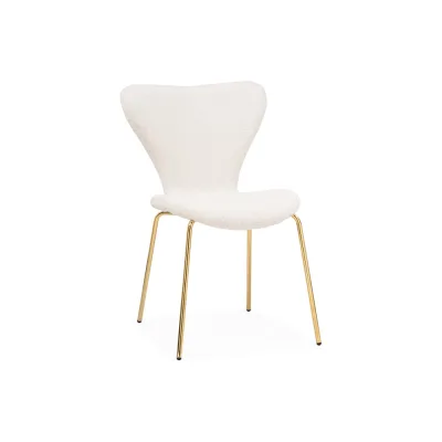 Стул на металлокаркасе Woodville Solo white / gold 15598