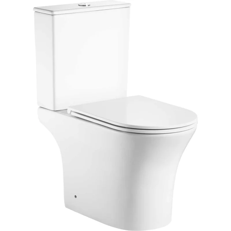 Унитаз-компакт напольный безободковый Alcora Adele Tornado 3/6 с сиденьем DPL, e-off, slim, lift, белый 1238405