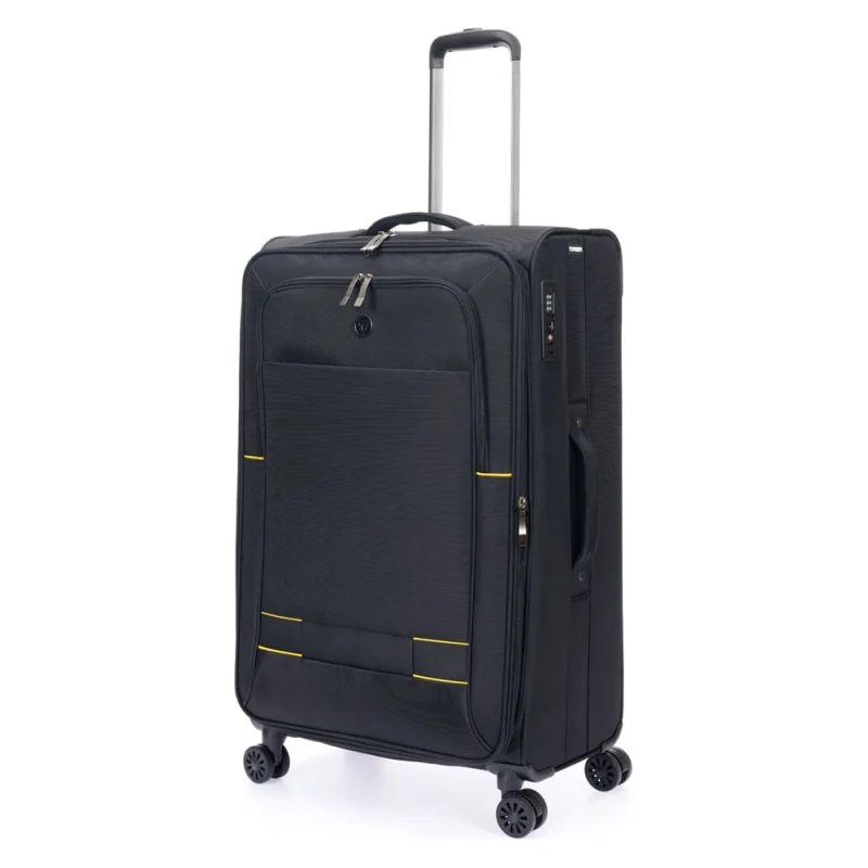 Чемодан Torber Brosno, черный, нейлон 600D, 48x30x78 см, 85 л T1901L-Black