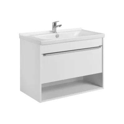 Тумба AQUATON Хоуп 80 с раковиной Миранда 80, 1 ящик, цвет Белый матовый 1A2873V0HP2B0